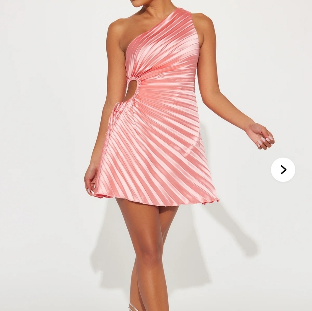 Brand New Elegant Coral One-Shoulder Dress